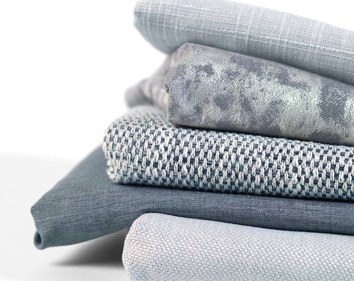 blue & grey textured fabrics